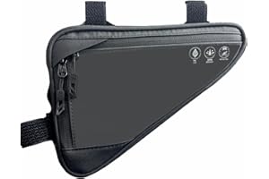 Danuosie Bike Frame Bag, Water Resistant Reflective Bicycle Triangle Bag with 2 Side Pockets, Top Tube Bag for Phone, Bicycle Storage Pouch for MTB & Road Cycling Tool Accessories