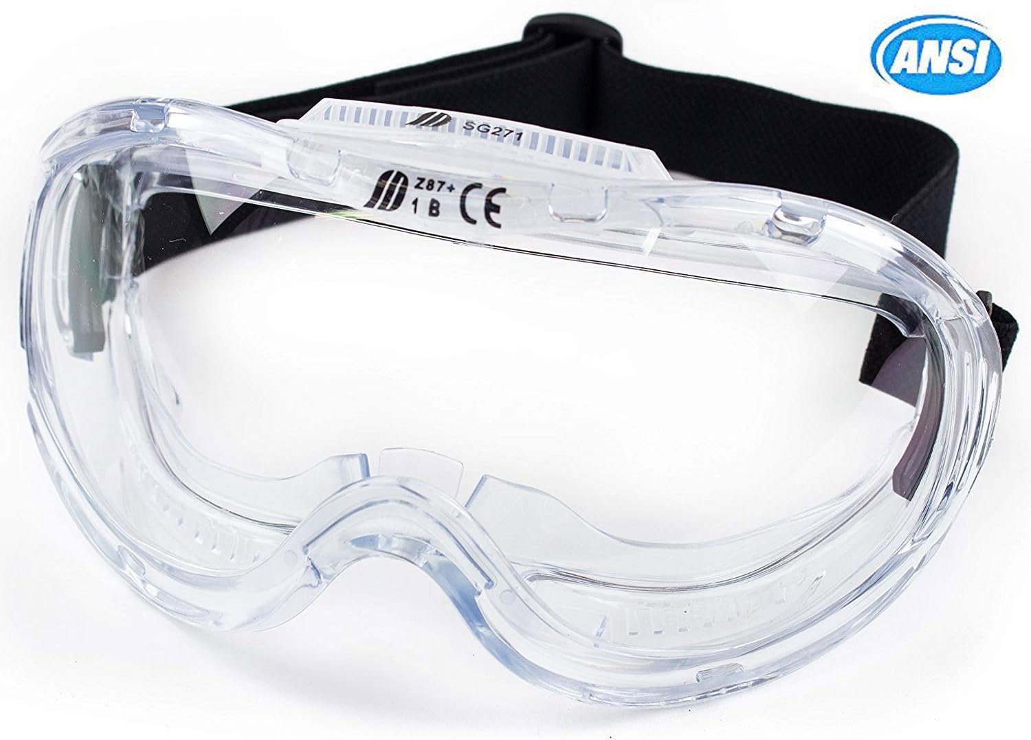 (1 Pc) Troy Safety RK-GG201 Heavy duty Industrial Protective Indirect Vent Wide-Vision Safety Goggles | Crystal Clear, Anti-Fog Design, High Impact Resistance