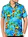 LA LEELA Men's Aloha Hawaiian Shirt Short Sleeve Button Down Casual Beach Party