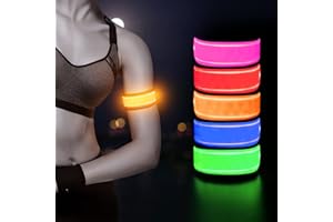 EZIERFY Ezerfy Light Up LED Arm Band for Running - 2 Pack Reflective LED Bracelet Flashing LED Sports Wristband, Glow Bracelets for Concerts, Festivals, Sports, Raves, Emergency Supplies