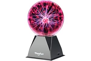 Theefun Plasma Ball: 6 Inch Plasma Globe Christmas Gifts Touch & Sound Sensitive Ball Lamp Electric Lightning Novelty Light for Parties, Home, Prop, Room Decoration