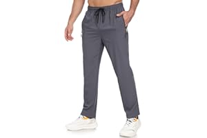 ZOOXING Mens Athletic Pants Lighteight Quick Dry Hiking Pants Outdoor Water Resistant Workout Sweatpants with Pockets