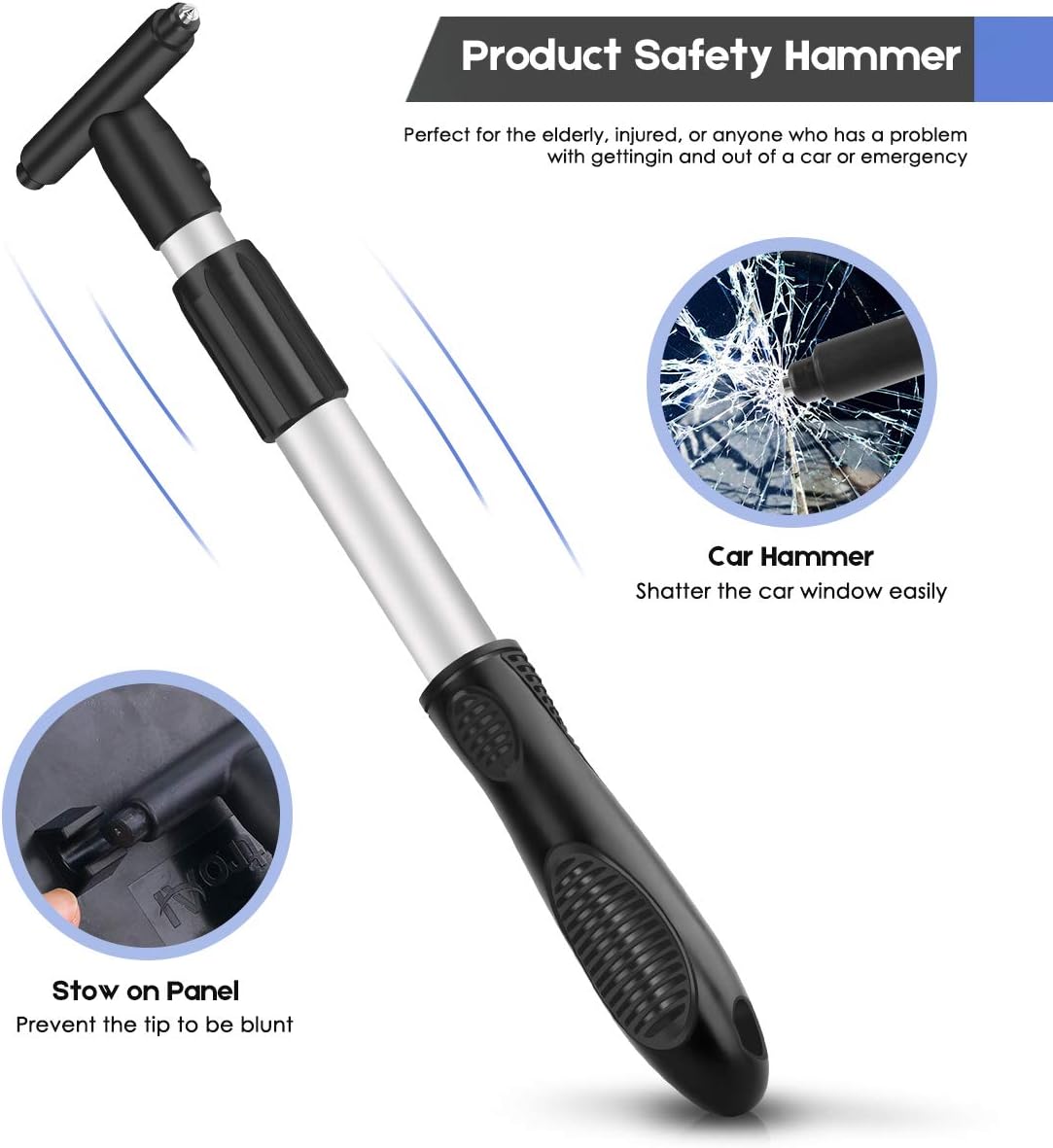 AstroAI Car Window Cleaner, 4 Microfiber Pads, Windshield Cleaning Tool with Telescopic Handle Auto Inside Glass Wiper Kit, Blue: Automotive