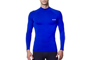 EXIO Mens Mock Compression Baselayer Top Cool Dry Long-Sleeve Shirt EX-T02