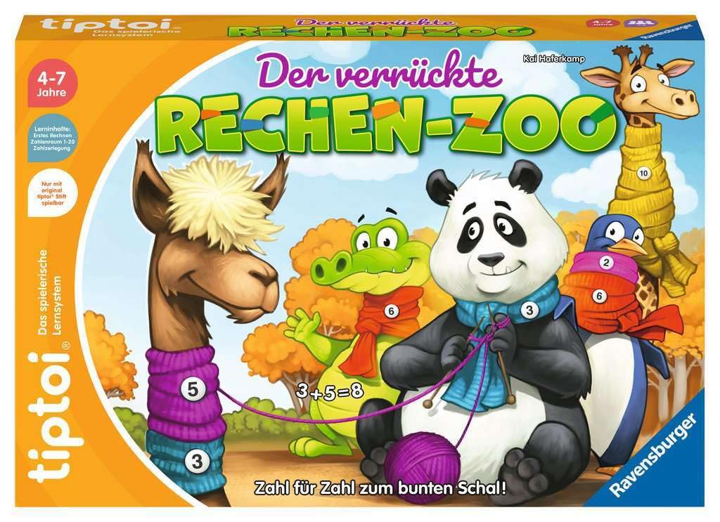 Ravensburger tiptoi Spiel 00104 - Der verrückte Rechen-Zoo - Educational Game from 4 Years, Educational Number Game for Boys and Girls, for 1-4 Players