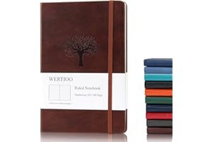 WERTIOO Journals Notebooks, Leather Diary Hardcover Classic Writing Notebook A5 160 Pages 100 gsm Thick Paper Business Gift f