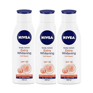 Nivea Body Extra Whitening Body Lotion, 200ml (Pack of 3)