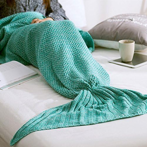 Super Soft Handmade Crocheted Mermaid Tail Blanket Sofa Kids Blanket
