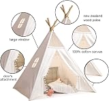 Trafagala Kids Teepee Play Tent 120x120cm 130cm High Indoor Outdoor view 6