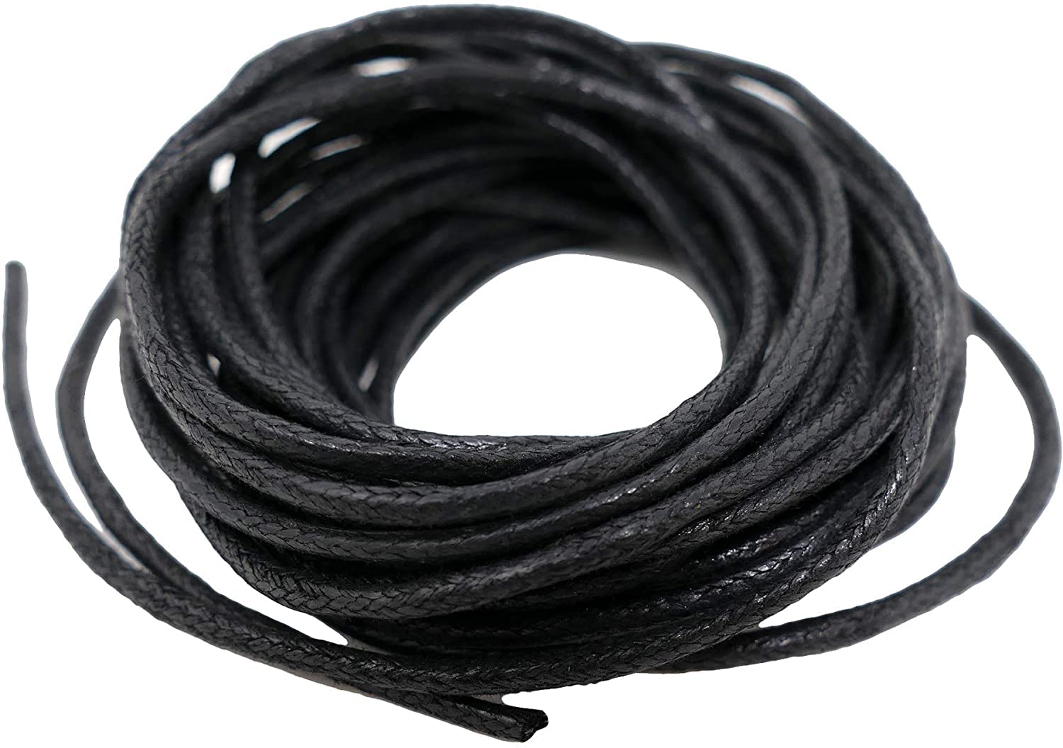 Black Waxed Cotton Cord 1.5mm - 10 Metres - Necklace Cord, Bracelet Thread, Beading String - For Jewellery Making, Macrame, and DIY Projects — image 1