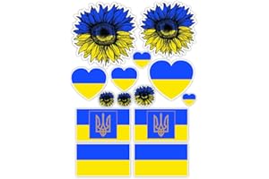 Ukraine Vinyl Decal Sticker Sheet for car Windows, Glass, Laptop, Water Bottle and More. Includes 14 Peel and Stick Vinyl Decal Sticker. by Yoonek Graphics.17118.5
