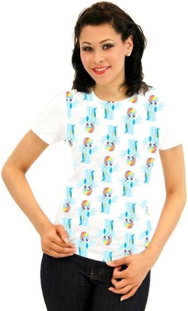 My Little Pony Rainbow Dash All Over Juniors White T-shirt