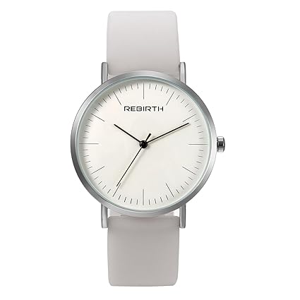 Damen Quartz Uhr, Ultra Dünne Silikon Armbanduhr,Einfache Casual Armbanduhr für Frauen Pfefferminze Grün Weiss