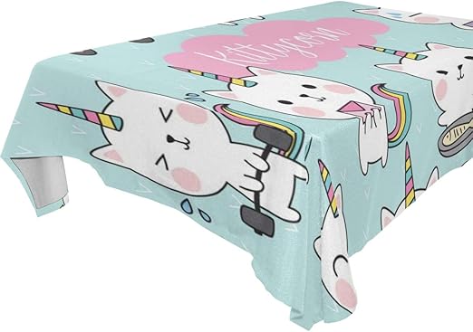 Amazon Wotaka テーブルクロス かわいい白猫ユニコーンのベクトルイラスト 装飾 テーブルカバー 耐久 耐熱 テーブルマット 四季通用 雰囲気が一気に変わる 130x2cm テーブルクロス オンライン通販