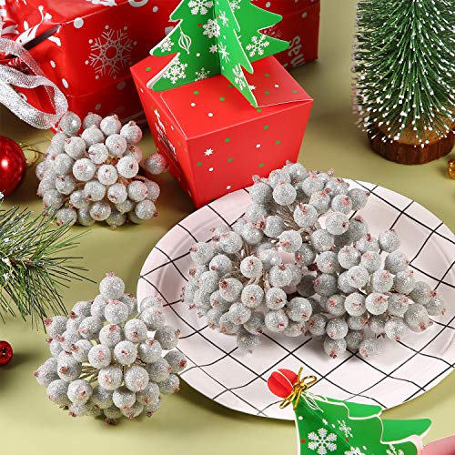 image for BBTO 100 Wired Stems of Artificial Holly Berries Artificial Flower Dec