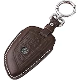 CISUI Leather Key Fob Cover Case, Keychain Shell, Compatible for BMW 2 5 6 7 X1 X2 X3 X5 X6 Series(Dark Brown)
