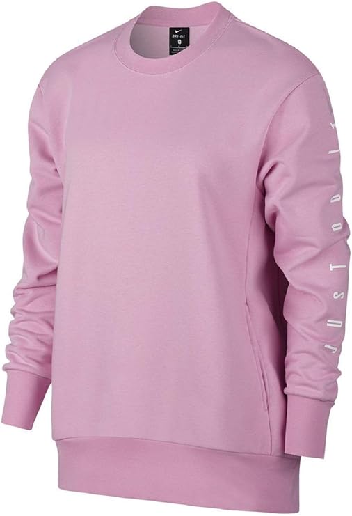Nike Mikina Women's Dri-Fit Crewneck Fleece Sweatshirt Pink at Amazon Womenâs Clothing store