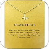 ALRNBY 14K Gold Plated Pendant Necklace for Women Dainty Wishbone Compass Starfish Charms Choker Jewelry Good Luck Inspirational Gifts
