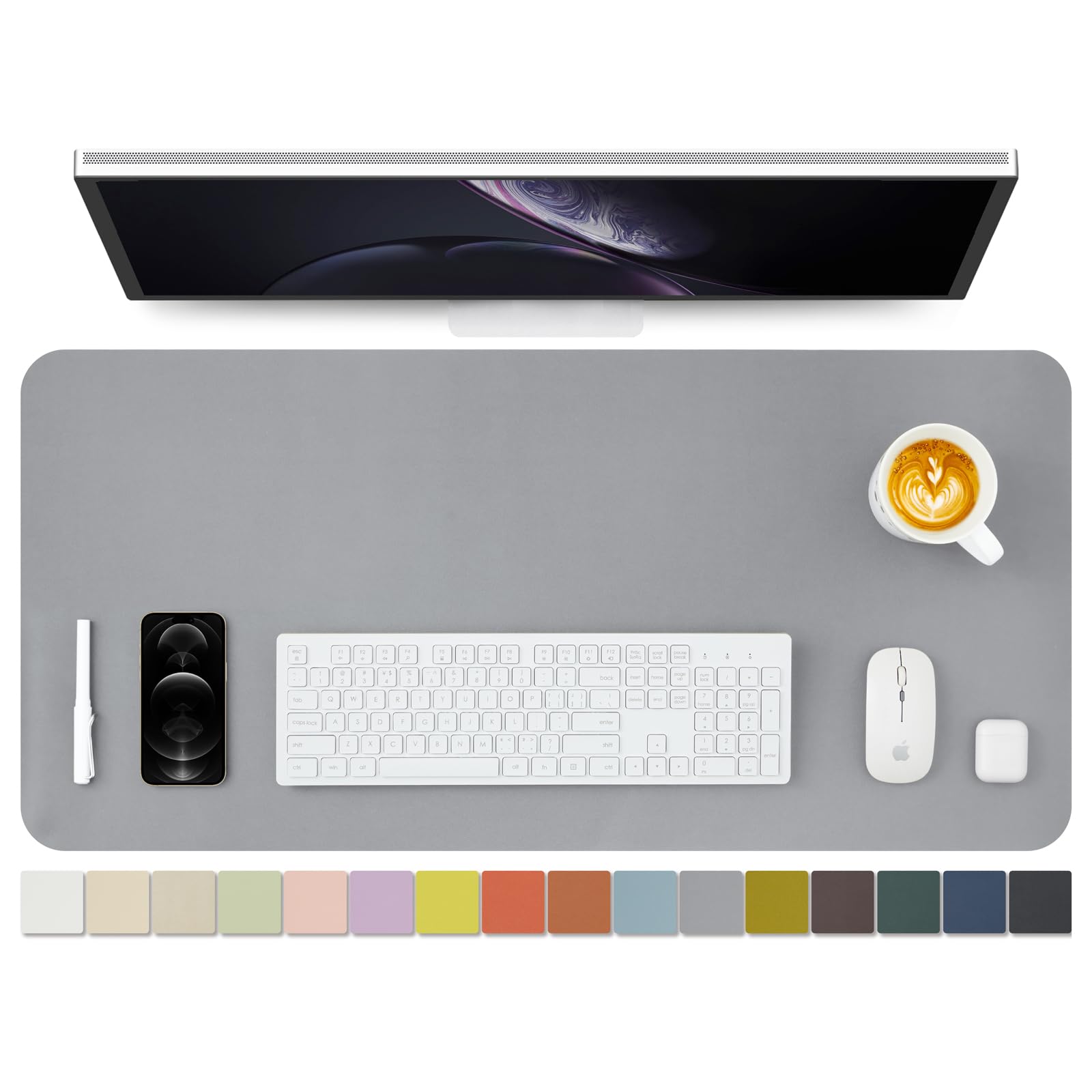 Leather Desk Mat - Non-Slip PU Desk Pad for Office