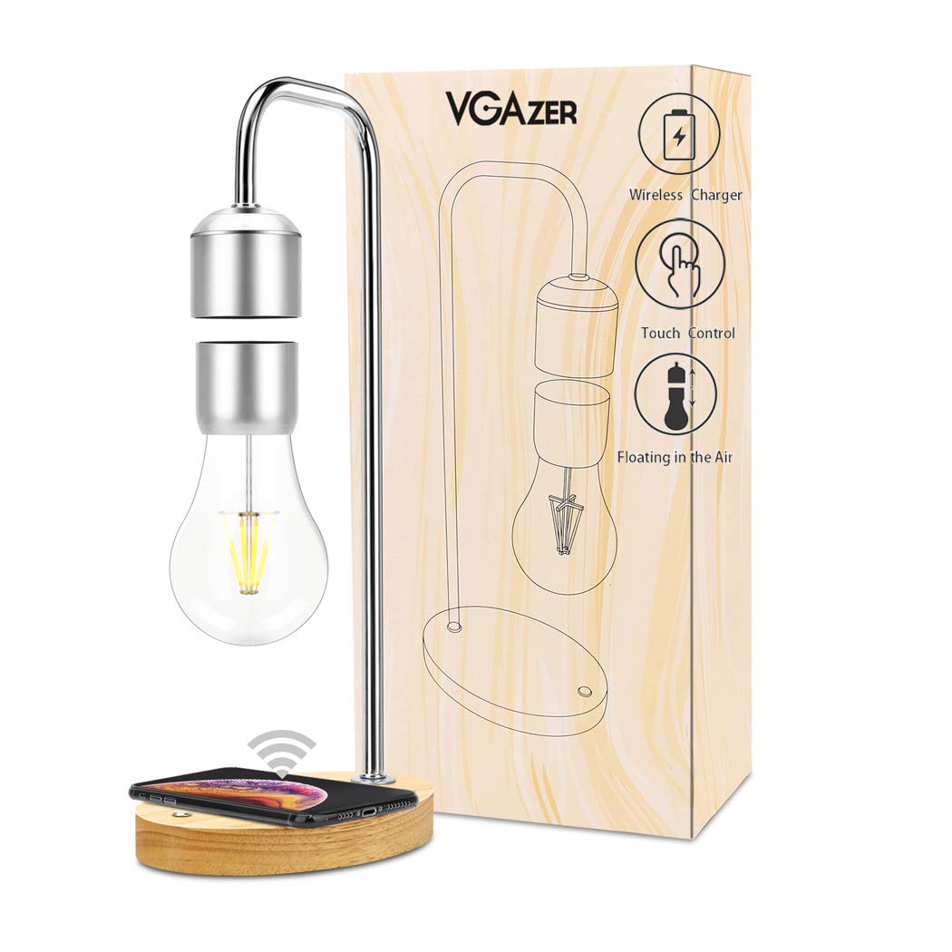 VGAzer Magnetic Levitating Floating Wireless LED Bulb for Desk Lamp,Unique Gifts,Room Decor,Night Light