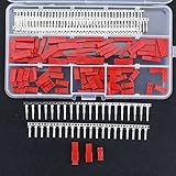 Hilitchi 300Pcs (50set) 2.54mm JST SYP 2-Pin Female & Male Red Plug Housing Crimp Terminal Connector Kit