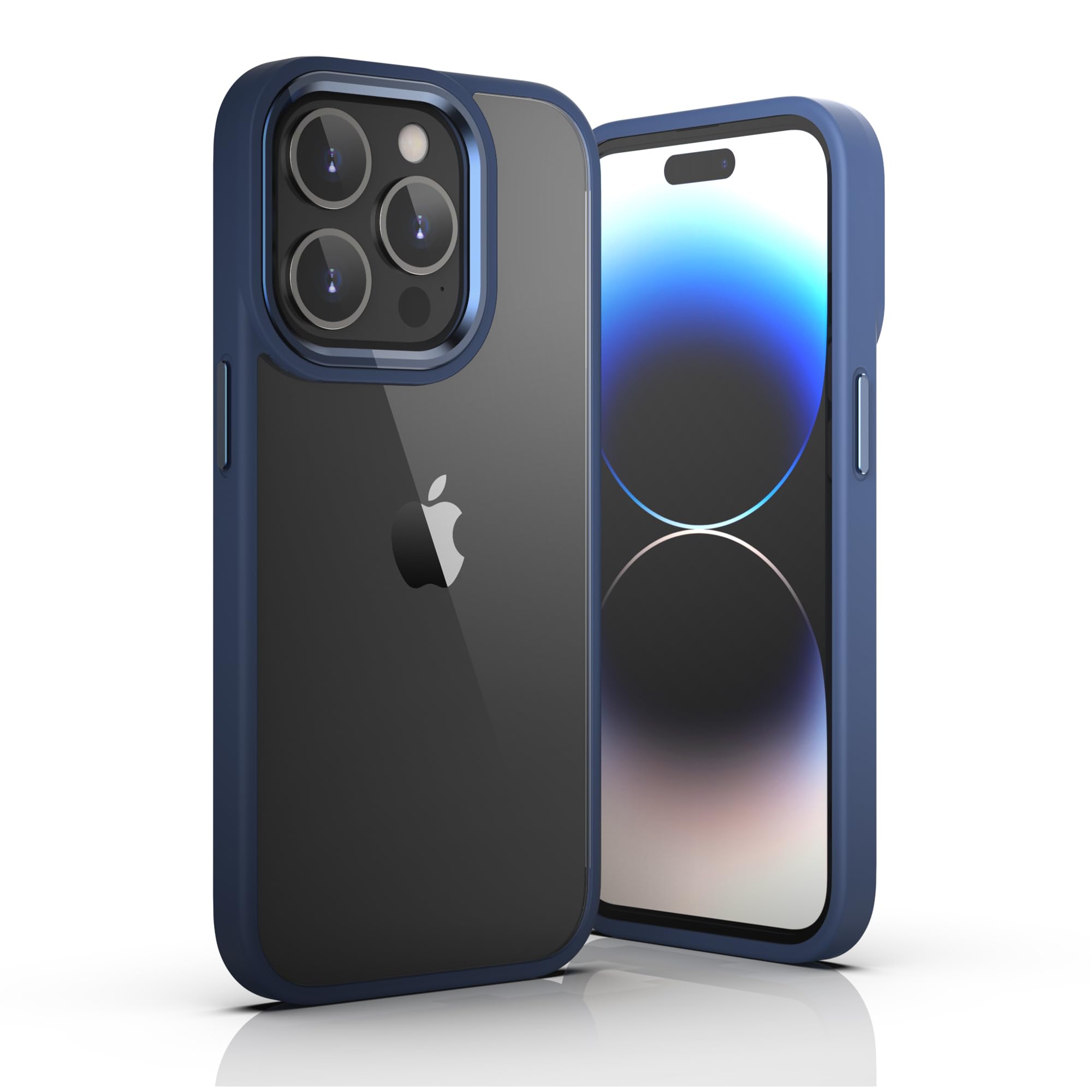 ULAK for iPhone 14 Pro Case Clear, [Anti-Yellow] Heavy Duty Protection Transparent Shockproof Rugged Cover Soft TPU Hard Bumper Safe Grip Protective Light Cover for iPhone 14 Pro 6.1 - Blue — image 1