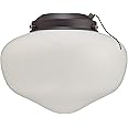 Westinghouse 7784600 LED Schoolhouse Indoor/Outdoor Energy Star Ceiling Fan Light Kit, Oil Rubbed Bronze Finish with White Opal Glass