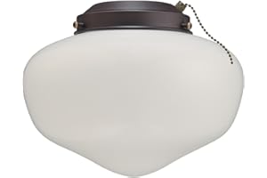 Westinghouse 7784600 LED Schoolhouse Indoor/Outdoor Energy Star Ceiling Fan Light Kit, Oil Rubbed Bronze Finish with White Opal Glass