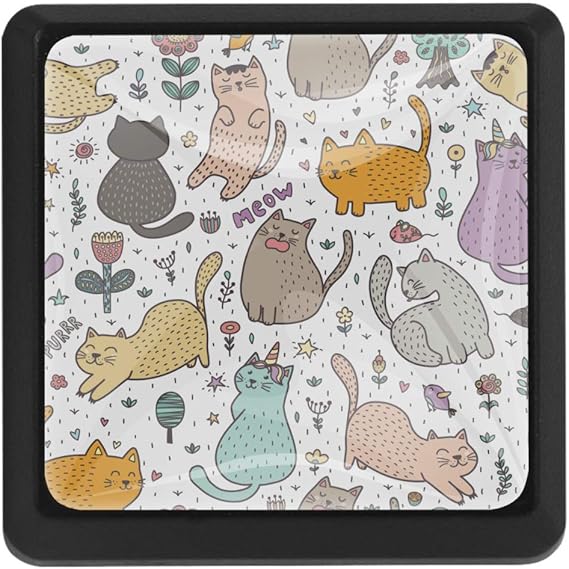 Gatos lindos personalizados con perillas de tornillos Juego de manijas