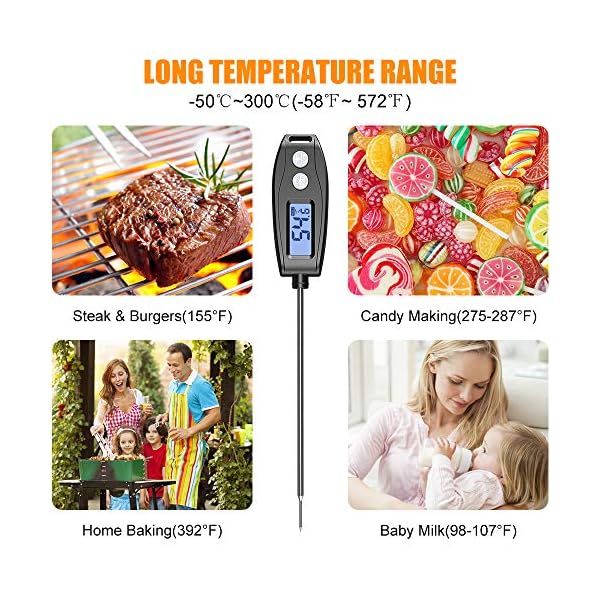 Cocoda-Meat-Thermometers-52-Inches-Digital-Food-Thermometer-with-Instant-Read-Waterproof-Backlit-LCD-Screen-Cooking-Thermometer-for-Kitchen-Smoker-Grill-BBQ-Hot-Cold-Water-Milk-Jam-Deep-Fry Cocoda Meat Thermometers, 5.2 Inches Digital Food Thermometer with Instant Read, Waterproof, Backlit LCD Screen, Cooking Thermometer for Kitchen Smoker Grill BBQ Hot Cold Water Milk Jam Deep Fry