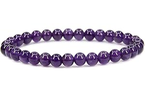 ANGELSTONES Handmade Gem Semi Precious Gemstone 6mm Round Beads Stretch Bracelet 7" Unisex