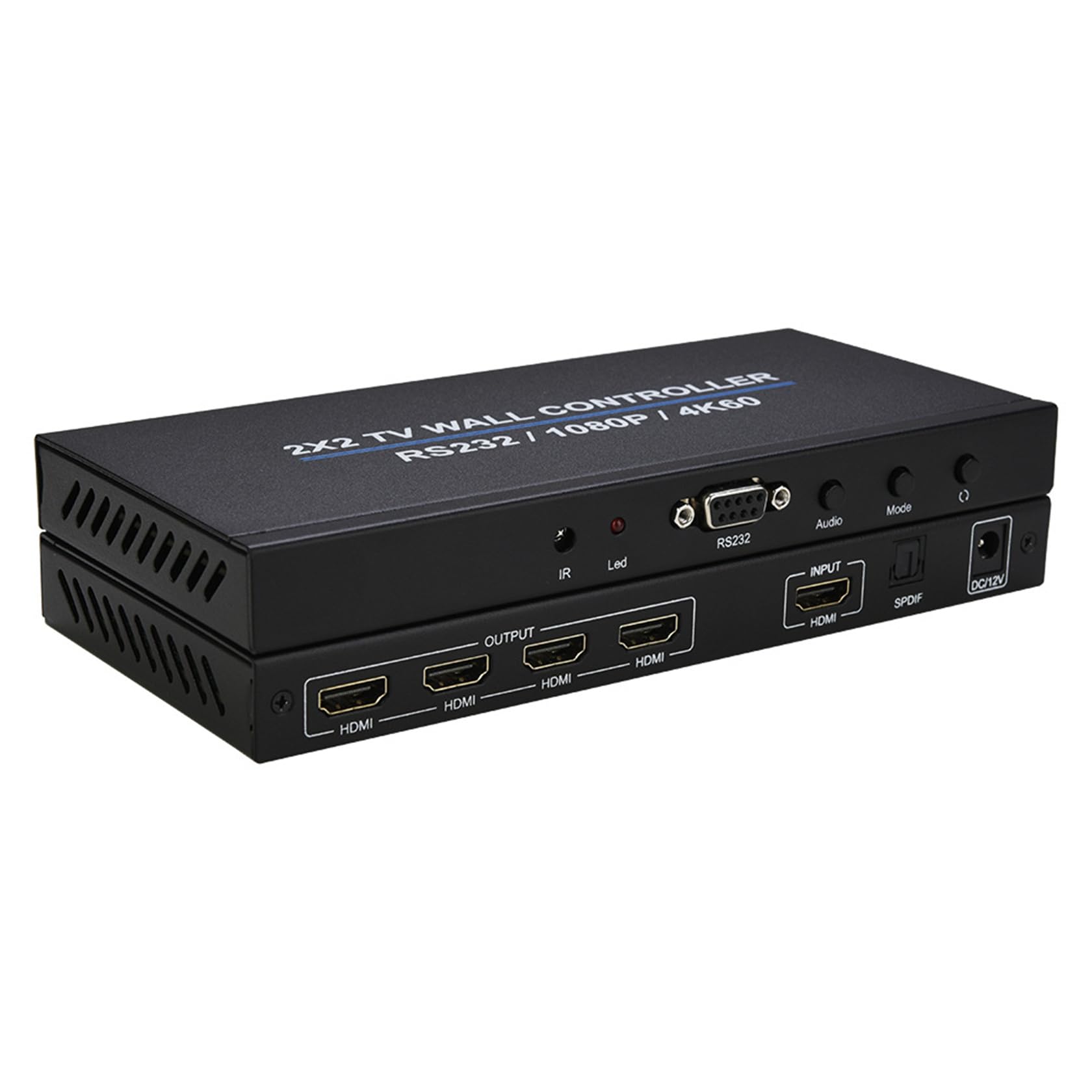 4 Channel TV Video Wall Controller,2x2 Video Wall Controller Processor 2x2 1x3 1x2 1x4 4x1 3x1 2x1 HD DVI VGA USB Video Processor 1080P 60Hz Wall TV Splicing Screen