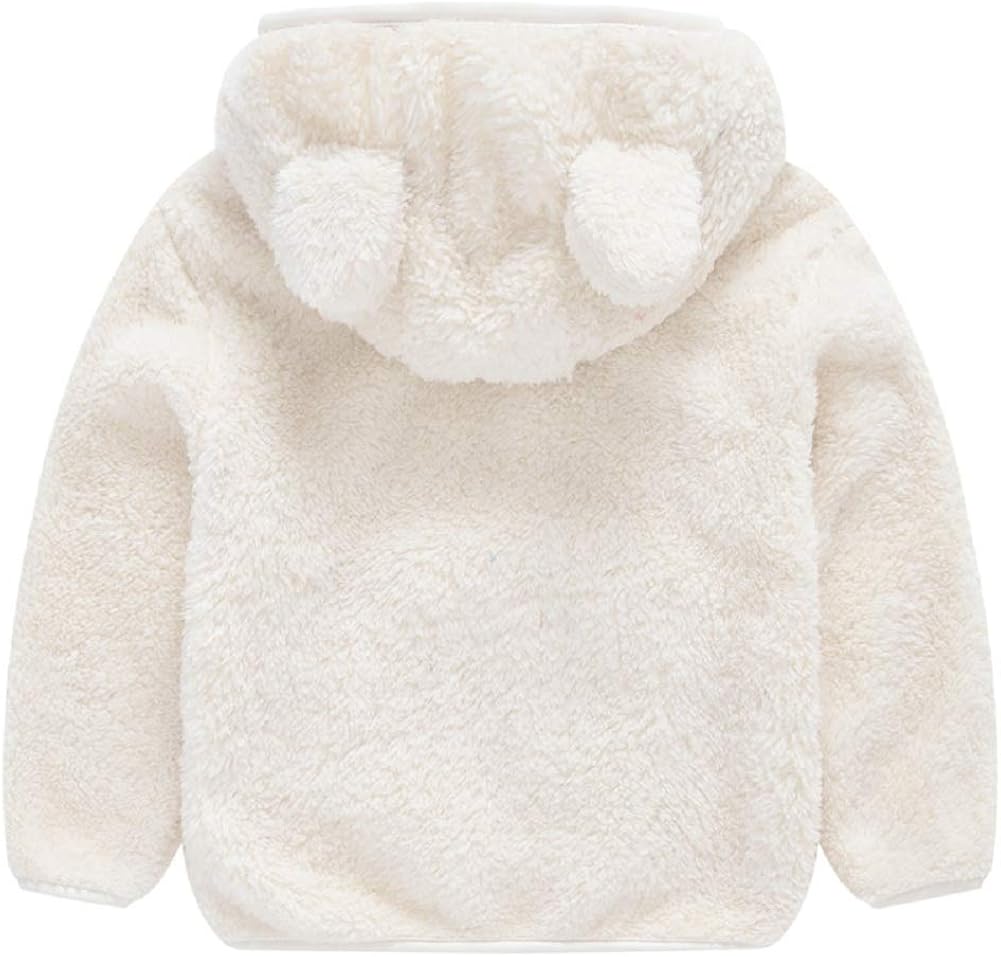 Toddler Girls Boys Fleece Hoody Jacket Zip Up Teddy Coat Warm Winter Outwear Baby Girls Clothing