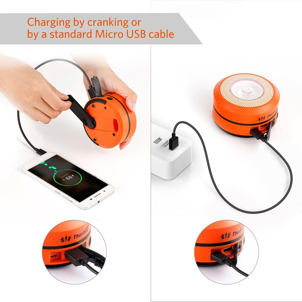 ThorFire LED Camping Lantern Lights Hand Crank USB Rechargeable Lanterns Collapsible Mini Flashlight Emergency Torch Night Light Tent Lamp for Camping Hiking Tent Garden Patio - CL01: Sports & Outdoors