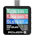 USB C Power Meter USB C Tester, USB Multimeter 0-50V 0-6A PD3.1 QC5.0 High Precision Two-Way Measurement Voltage Current Capacity Voltmeter Ammeter Digital Tester for Chargers Power Bank Cable