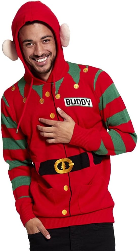 Mens Buddy Elf Christmas Jumper Size Small - XL (Small, Red)