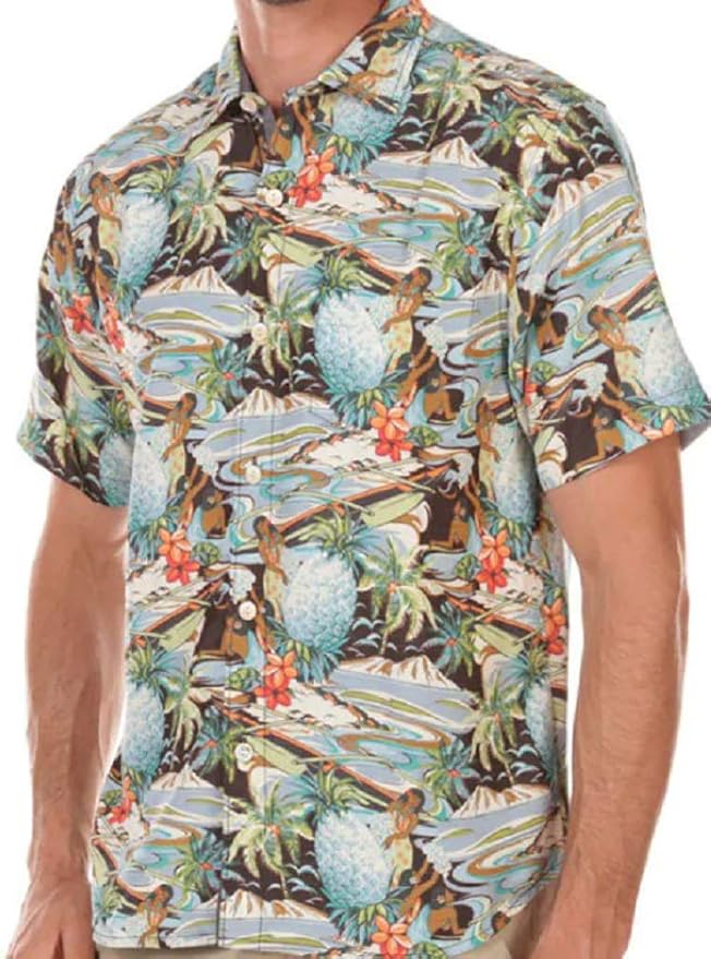 Tommy Bahama Coconut Point Tropical Surf Camp Shirt (Color Black, Size XL) at Amazon Men’s