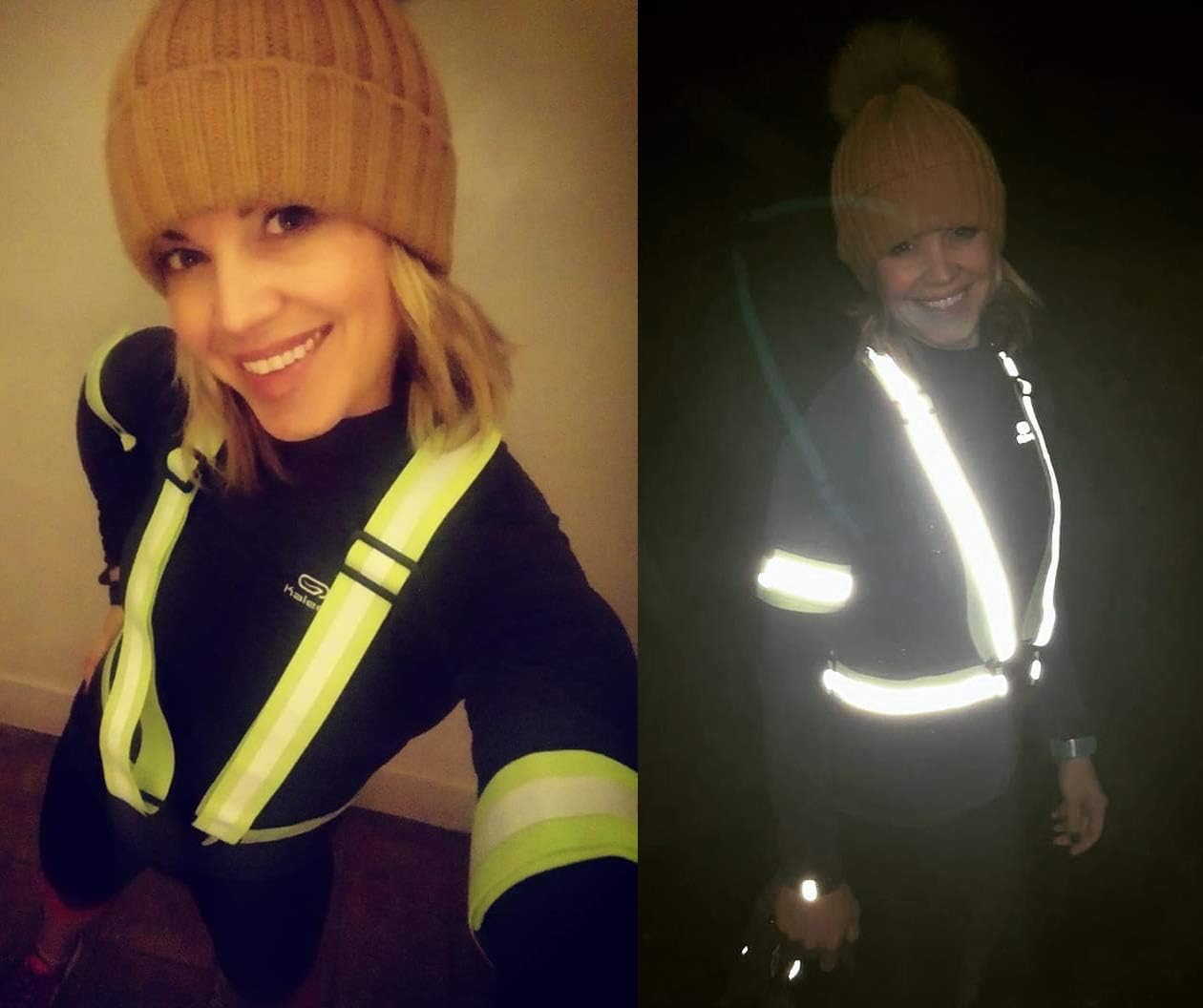 Reflective Vest with Reflective Bands - Reflective Running Gear for Men and Women for Night Running, Biking, Walking. Reflective Running Vest, Safety Straps, Reflector Strips (Green Vest + 4 Bands) : Sports & Outdoors