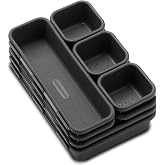 madesmart Classic 8 Piece Interlocking Bin Set, Granite | rounded corners, modular layout, mixed sizes, custom fit, office craft supplies, woman owned