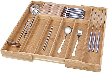 Amazon Com Wooden Utensil Tray Wensltd Premium Cutlery And
