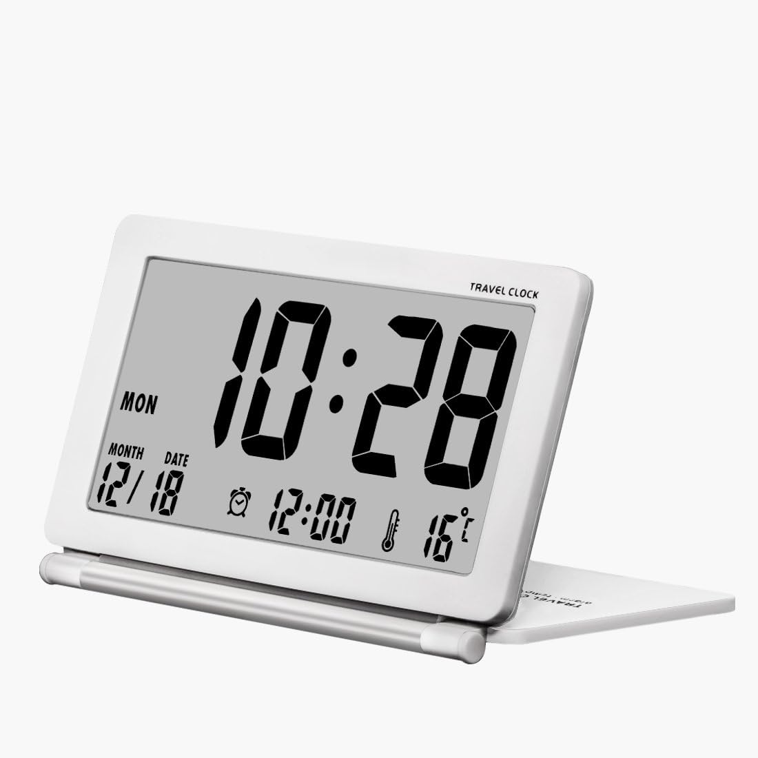 Alarpro Digital Alarm Clock Battery Operated for Travel with Date, Temperature, Repeating Snooze