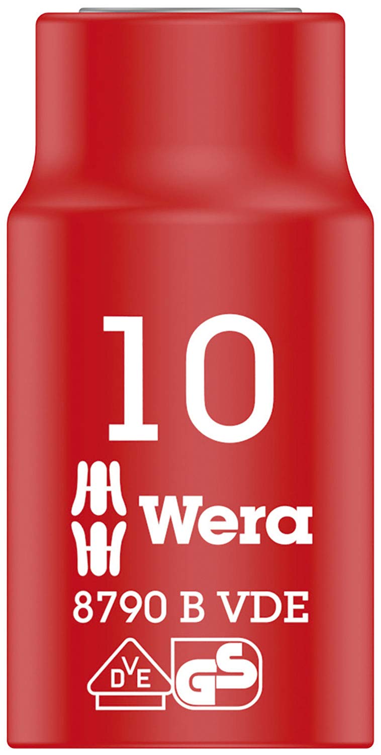 Wera 05004954001 8790 B Zyklop Vde Drive Socket, Red/Yellow, 3/8-Inch, 10 x 46 mm