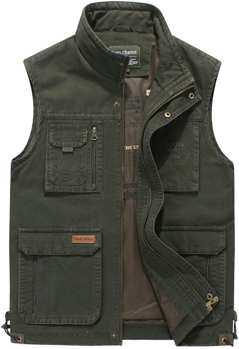 Mens Cotton Casual Durable Outdoor Photography Vest Waistcoats Coat Sleeveless Gilets