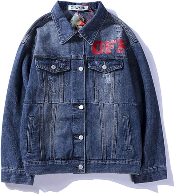 Amazon Off White オフホワイト ジャケット メンズ レディース デニムジャケット 矢印 プリント Gジャン カジュアル 並行輸入品 コート ジャケット 通販