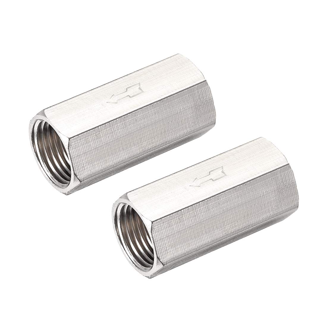 uxcell Nickel-Plated Copper One Way Air Check Valve G 1/2 BSP Female Threaded Full Port Check Valve 2Pcs