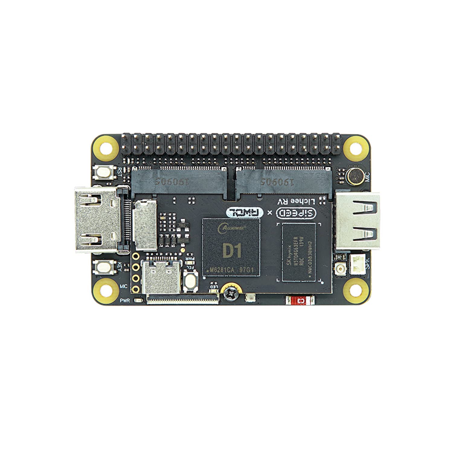 Sipeed RV Dock Allwinner D1 Soc Development Board RISC-V Linux Starter Kit with 16 Bit 512 MB DDR3 RAM Onboard WiFi Bluetooth Module Support RV Linux Dual M.2 NGFF B-Key 4.2H