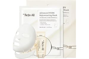 Dr. Reju-All Advanced PDRN Rejuvenating Mask - Face & Neck Korean Sheet Mask with 1,200 ppm PDRN, Collagen & Copper Peptides 