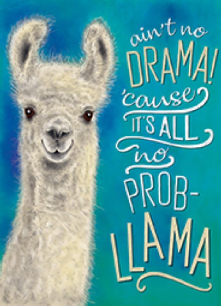 Small (15 x 20 cm) Metal Sign - ain't no DRAMA 'cause it's all no prob-LLAMA
