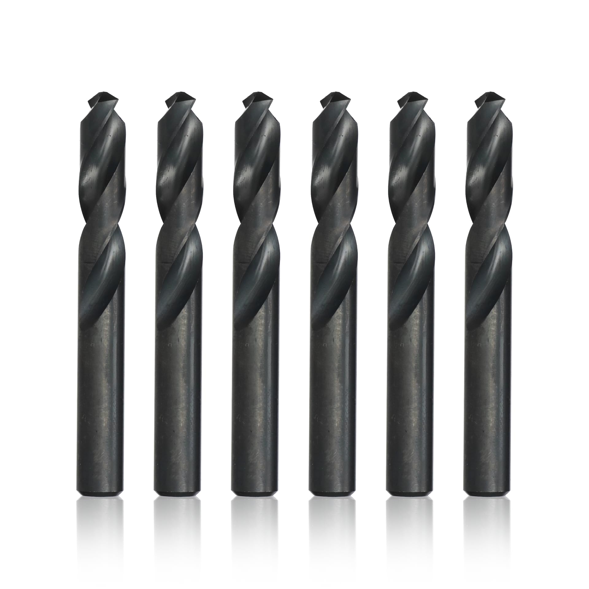 Drill America D/AST3/8P6 3/8" High Speed Steel Heavy Duty Split Point Stub Drill Bit (Pack of 6), D/AST Series