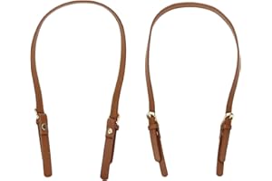 Semetall PU Leather Replacement 2 Pcs 67cm to 76cm Brown Replacement Purse Strap Leather Handles for Bags